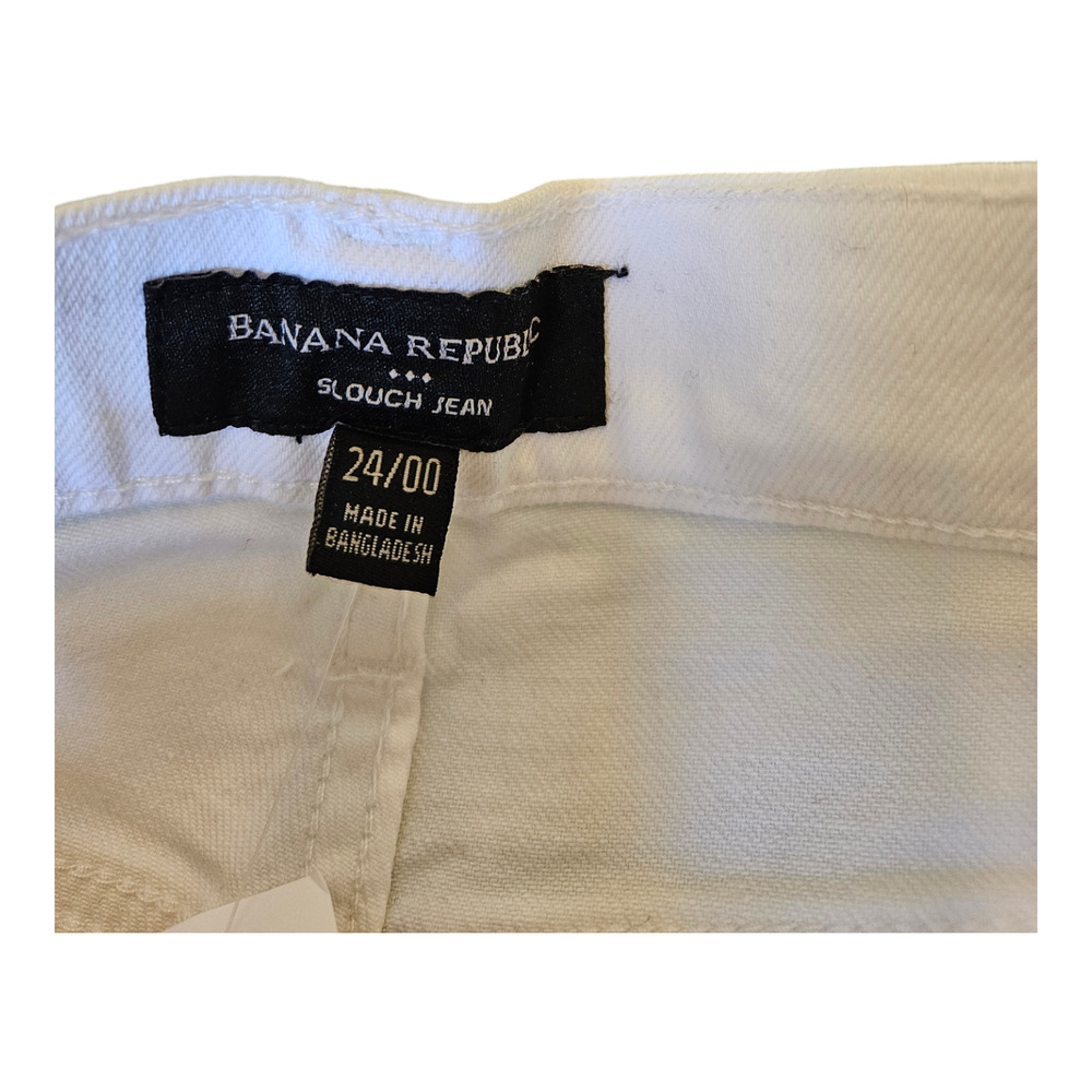 Banana Republic Factory Size 24/00 White Slouch Jeans - Picture 3 of 9